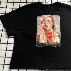 Black oversized T-Shirt with Print